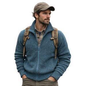 Vintage Pendleton Wool Zip Sweater Jacket Made in USA Medium